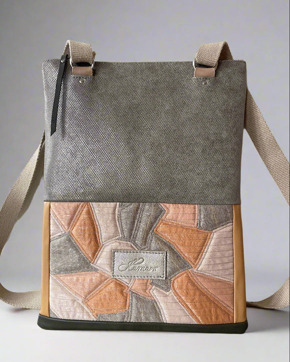 QUILT MOSAIC ZIPPER BACKPACK/TOTEBAG 2.