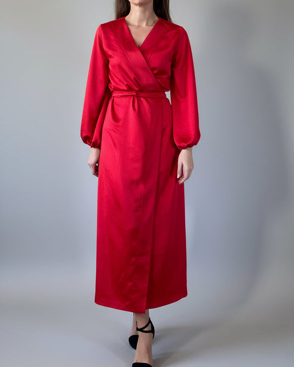KYOTO WRAPDRESS RED SATIN/MORE COLOURS