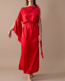 FREYA DRESS RED SATIN/MORE COLOURS