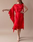 SATIN MIDI FREYA DRESS RED/MORE COLOURS