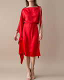 SATIN MIDI FREYA DRESS RED/MORE COLOURS