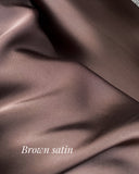 JUNE DRESS BROWN SATIN/MORE COLOURS