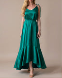 FRIDA DRESS EMERALD SATIN/MORE COLOURS