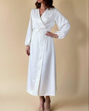 KYOTO WRAPDRESS  WHITE SATIN