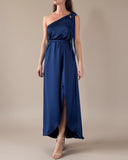 HELENA DRESS NAVY SATIN/MORE COLOURS