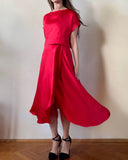 WRAPSKIRT RED SATIN