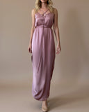 MACRAME JUNE DRESS PEONY PINK SATIN/MORE COLOURS