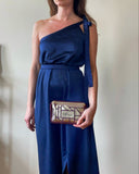 HELENA DRESS NAVY SATIN/MORE COLOURS