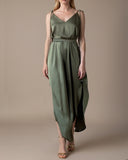 JUNE DRESS OLIVE SATIN/MORE COLOURS