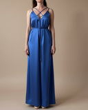 STRAP OVERALL CORNFLOWER BLUE SATIN/MORE COLOURS