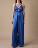 STRAP OVERALL CORNFLOWER BLUE SATIN/MORE COLOURS