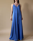 STRAP OVERALL CORNFLOWER BLUE SATIN/MORE COLOURS