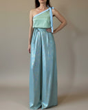 REVERSIBLE GAIA TOP MINT-BABYBLUE SATIN