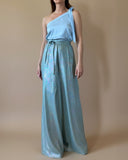 REVERSIBLE GAIA TOP MINT-BABYBLUE SATIN