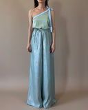 REVERSIBLE GAIA TOP MINT-BABYBLUE SATIN