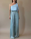 REVERSIBLE GAIA TOP MINT-BABYBLUE SATIN