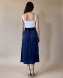 LANA WRAPSKIRT NAVY SATIN/MORE COLOURS
