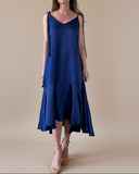 MIDI FRIDA DRESS NAVY SATIN/MORE COLOURS