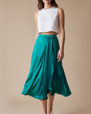 WRAPSKIRT/DRESS EMERALD SATIN/ MORE COLOURS