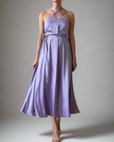 DAPHNE DRESS PASTEL VIOLET SATIN/MORE COLOURS