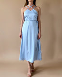 DAPHNE DRESS BABYBLUE SATIN/MORE COLOURS