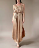 ROUND NECK JUNE DRESS CHAMPAGNE GOLD SATIN/MORE COLOURS