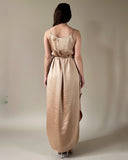 ROUND NECK JUNE DRESS CHAMPAGNE GOLD SATIN/MORE COLOURS