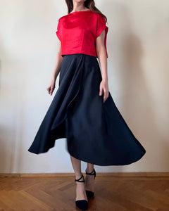 CROPPED AYA TOP RED SATIN/MORE COLOURS