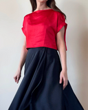 CROPPED AYA TOP RED SATIN/MORE COLOURS
