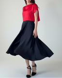 WRAPSKIRT/DRESS BLACK SATIN