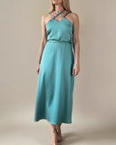 STRAIGHT DAPHNE DRESS WATERGREEN SATIN/MORE COLOURS