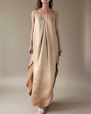 ROUND NECK JUNE DRESS CHAMPAGNE GOLD SATIN/MORE COLOURS