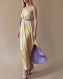 REVERSIBLE GAIA DRESS PASTEL VIOLET-YASMINE YELLOW