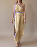 REVERSIBLE GAIA DRESS PASTEL VIOLET-YASMINE YELLOW