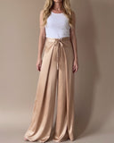 FOLDED PALAZZO PANTS CHAMPAGNE GOLD SATIN/MORE COLOURS