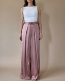 FOLDED PALAZZO PANTS PEONY PINK SATIN/MORE COLOURS
