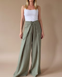 FOLDED PALAZZO PANTS PISTACHIO DOUBLE GAUZE/MORE COLOURS