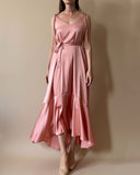 FRIDA DRESS LIGHT CORAL SATIN/MORE COLOURS