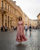 FRIDA DRESS LIGHT CORAL SATIN/MORE COLOURS