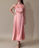 DAPHNE DRESS LIGHT CORAL SATIN/MORE COLOURS