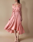 MIDI FRIDA DRESS LIGHT CORAL SATIN/MORE COLOURS