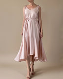 MIDI FRIDA DRESS PASTEL POWDER SATIN/MORE COLOURS