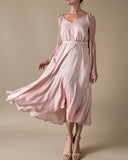 MIDI FRIDA DRESS PASTEL POWDER SATIN/MORE COLOURS