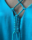 MACRAME JUNE DRESS PETROL BLUE SATIN/MORE COLOURS
