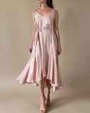 MIDI FRIDA DRESS PASTEL POWDER SATIN/MORE COLOURS