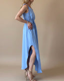 JUNE DRESS LIGHT AZURE