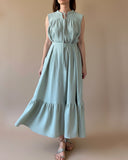 SLEEVELESS RUBY DRESS DOUBLE GAUZE/SAGE/MORE COLOURS