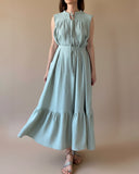 SLEEVELESS RUBY DRESS DOUBLE GAUZE/SAGE/MORE COLOURS