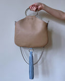 TWO SIDED MINI O-RING BAG BLUE BEIGE