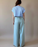 FOLDED PALAZZO PANTS SAGE DOUBLE GAUZE/MORE COLOURS